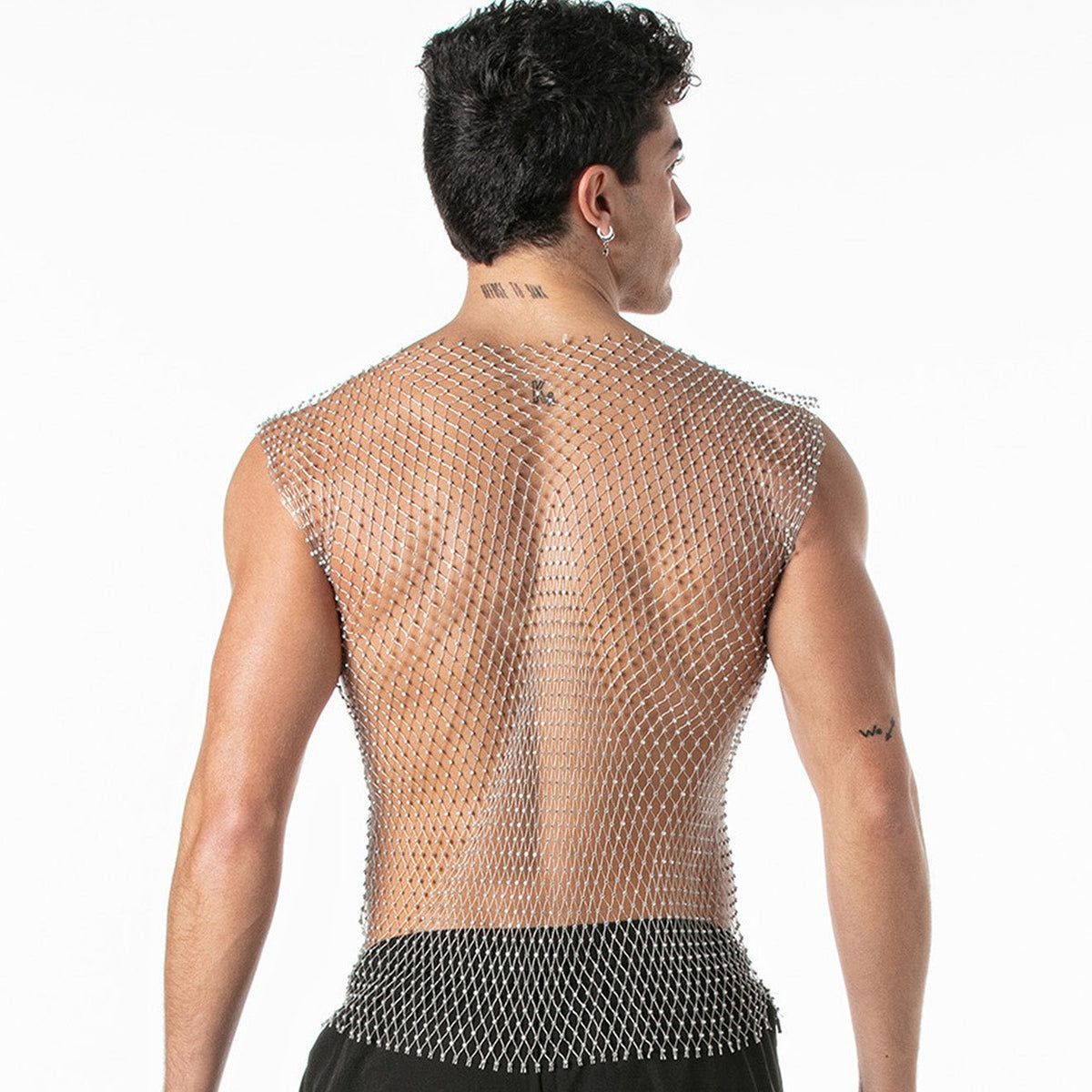 Mesh-Party-Tanktop Silber-1