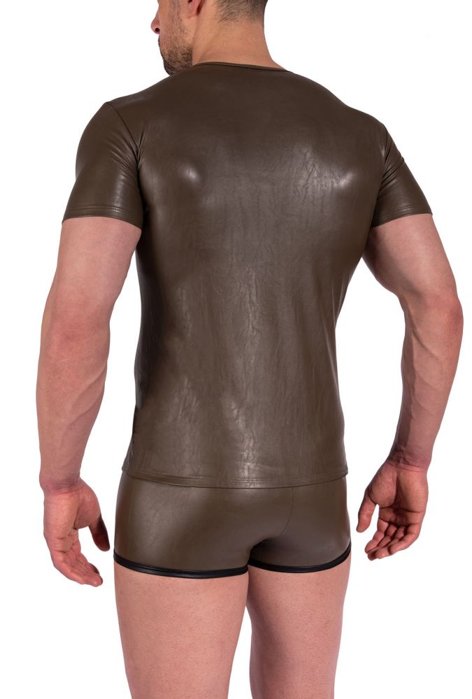 V-Neck M2370 – T-Shirt in Kunstleder-Optik - MANSTORE - Shop Deutschland Noodosz