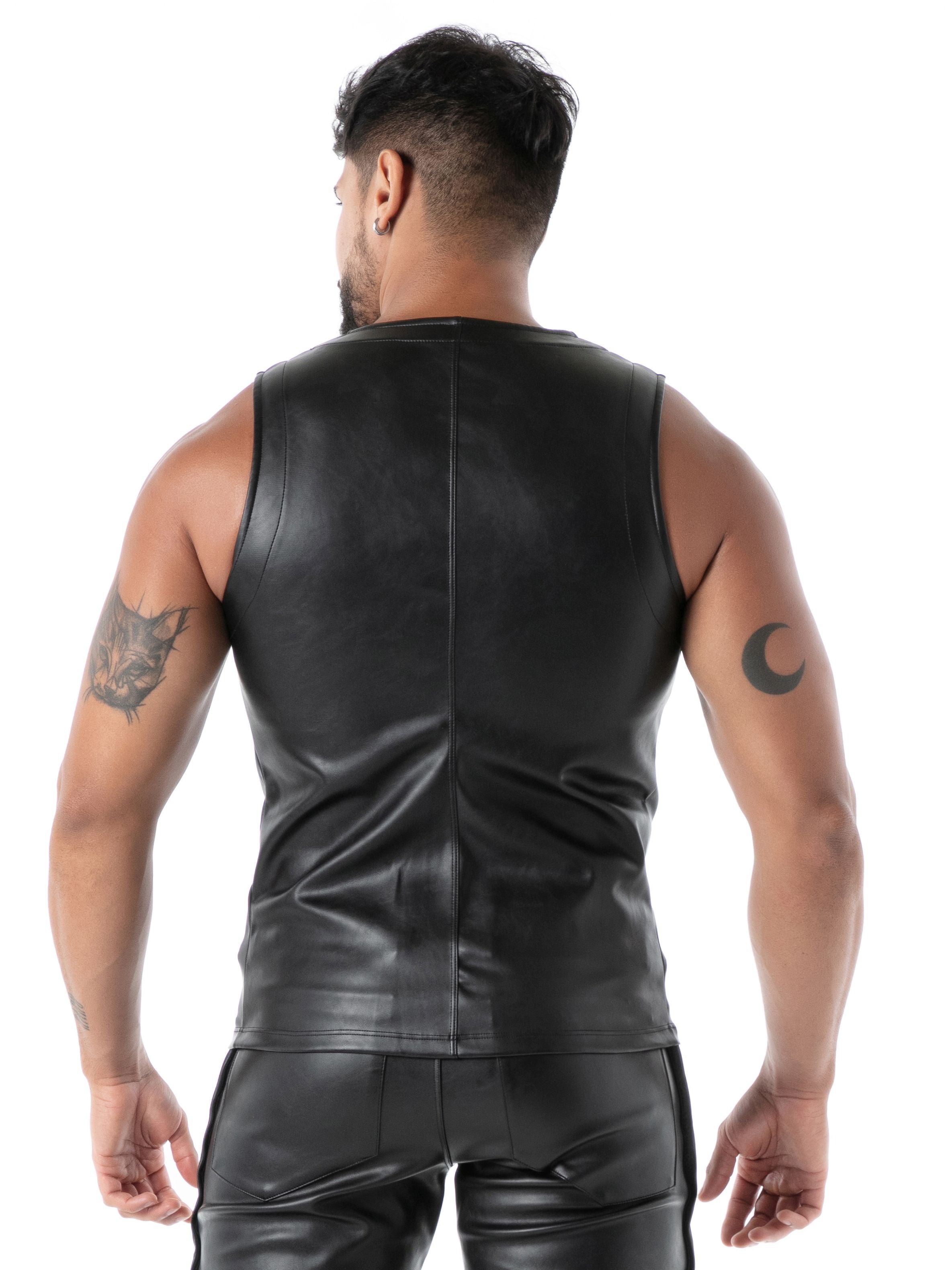 Kinky Zipped Tank Top Black