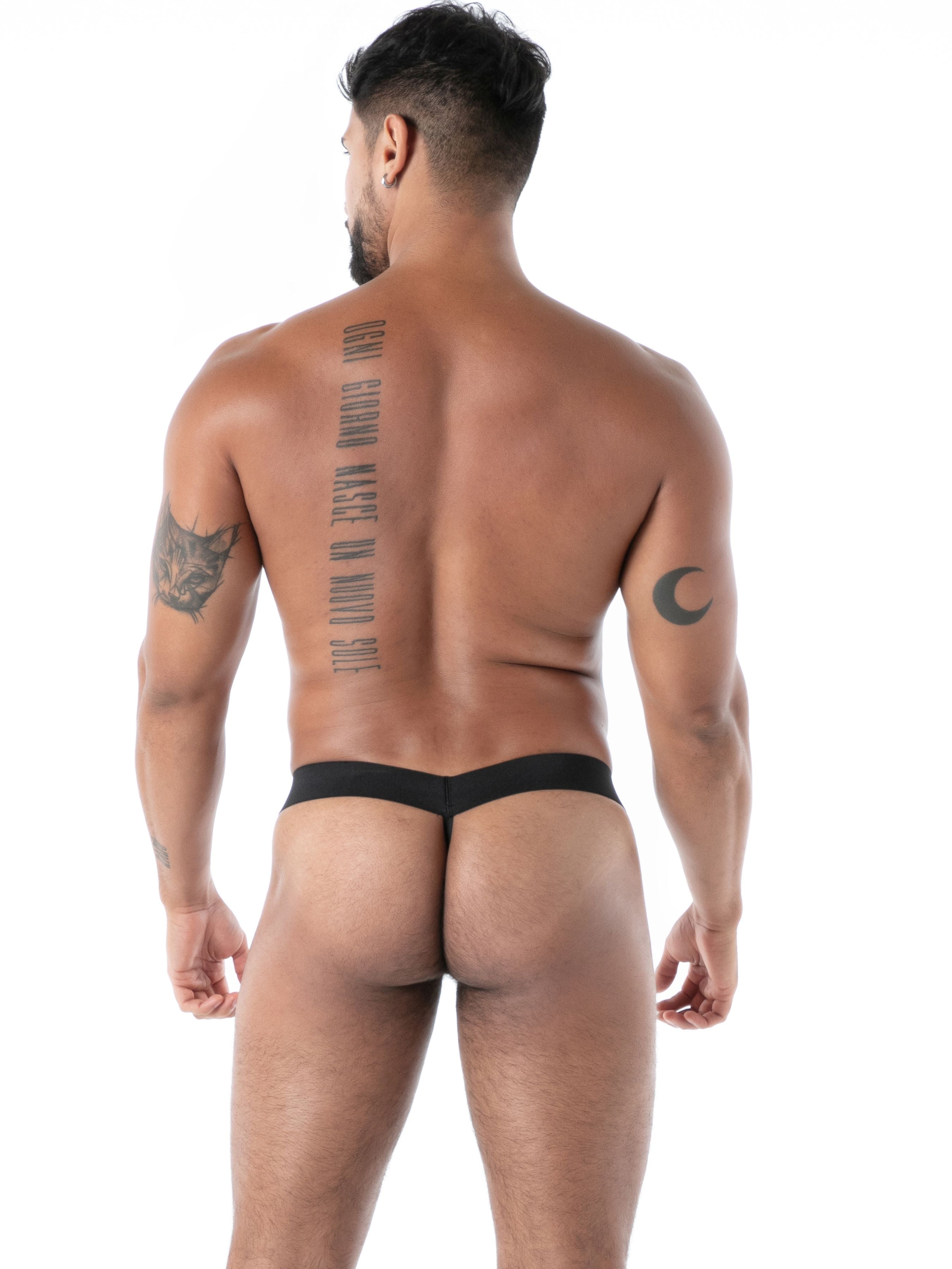 Neoprene Snap Thong Black