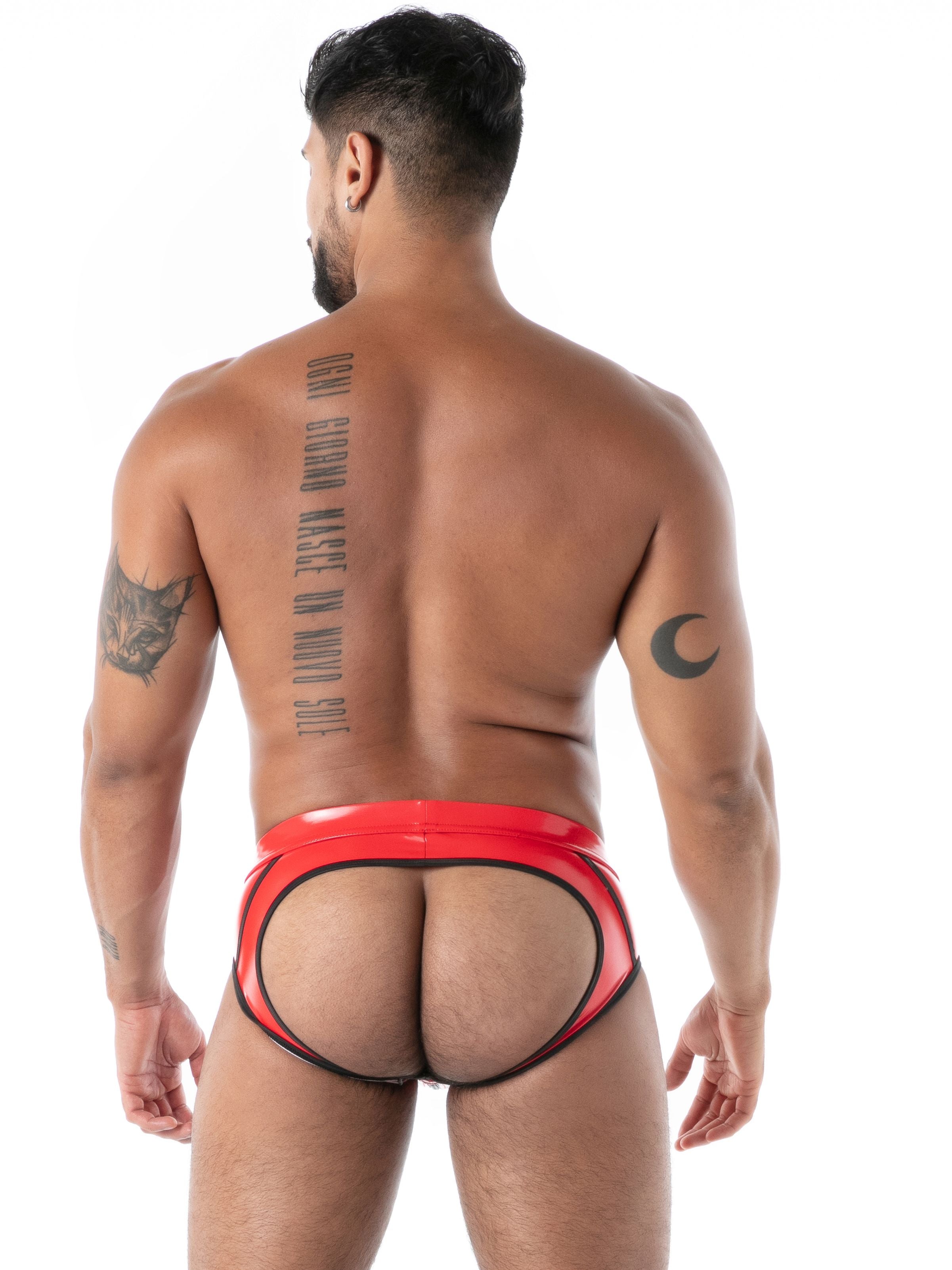 Bottomless Brief Latex Second Skin Red