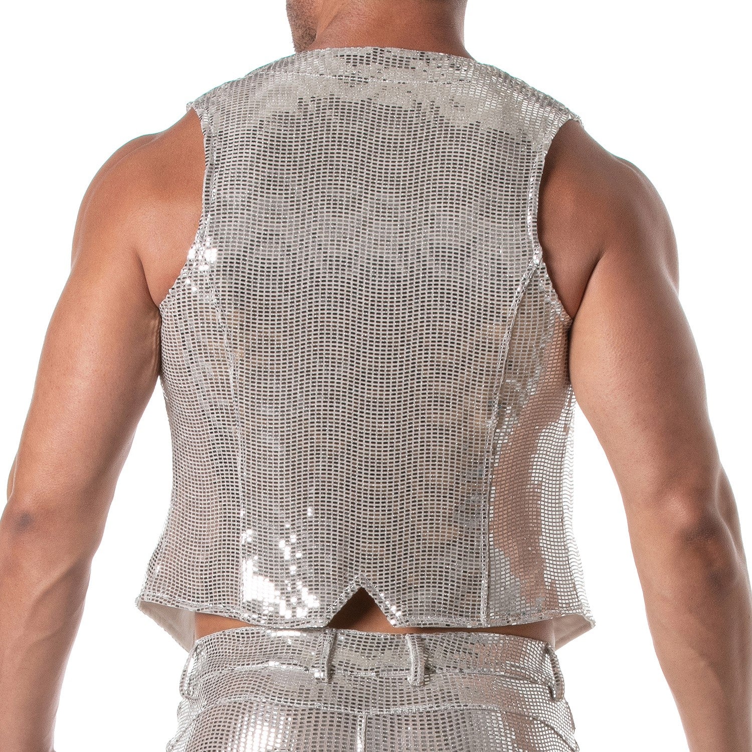 Glitter Chain Vest Silver