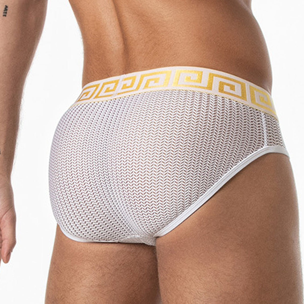 Invictus Mesh-Slip Weiß Gold-1