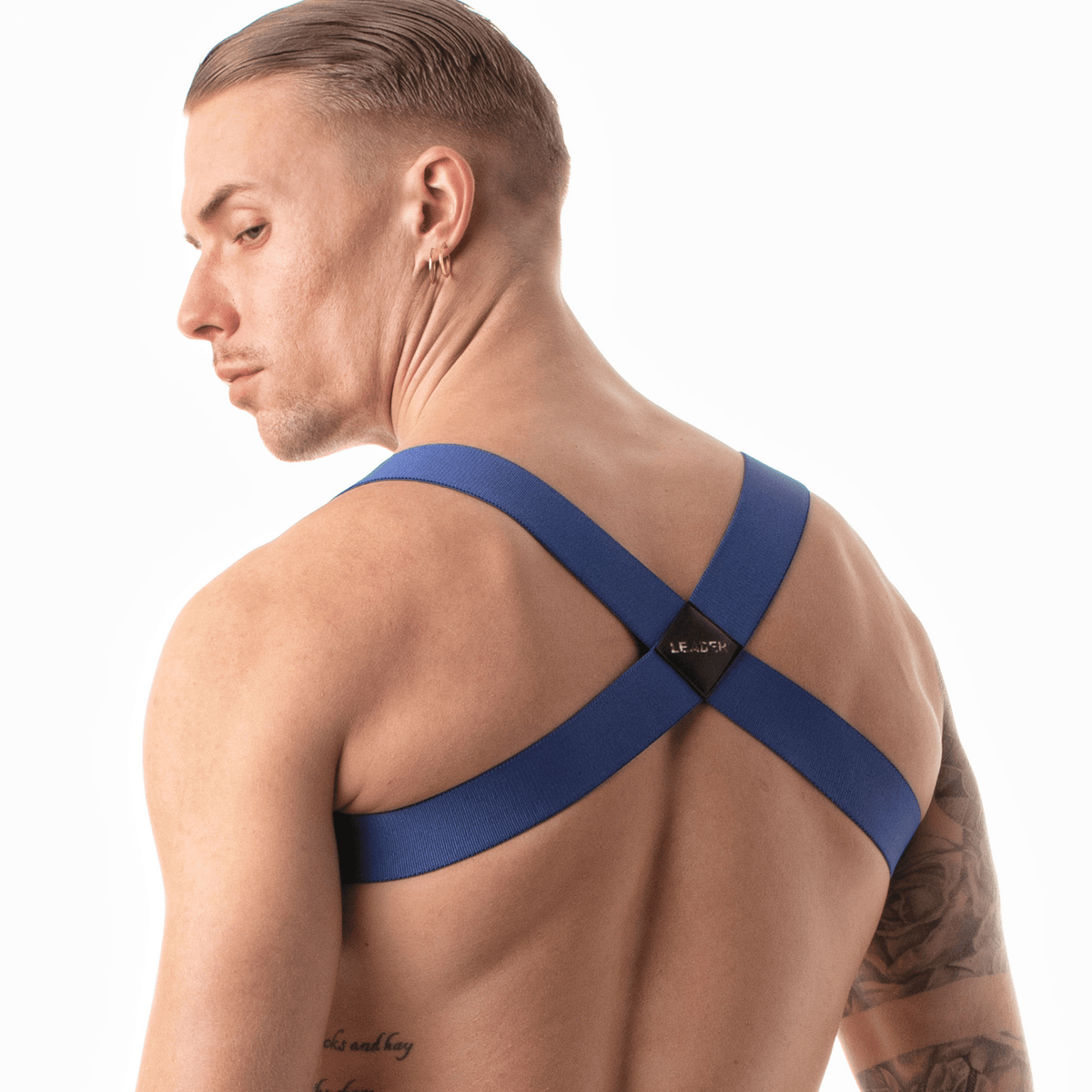 Klassisches Fetisch-Harness Blau-1