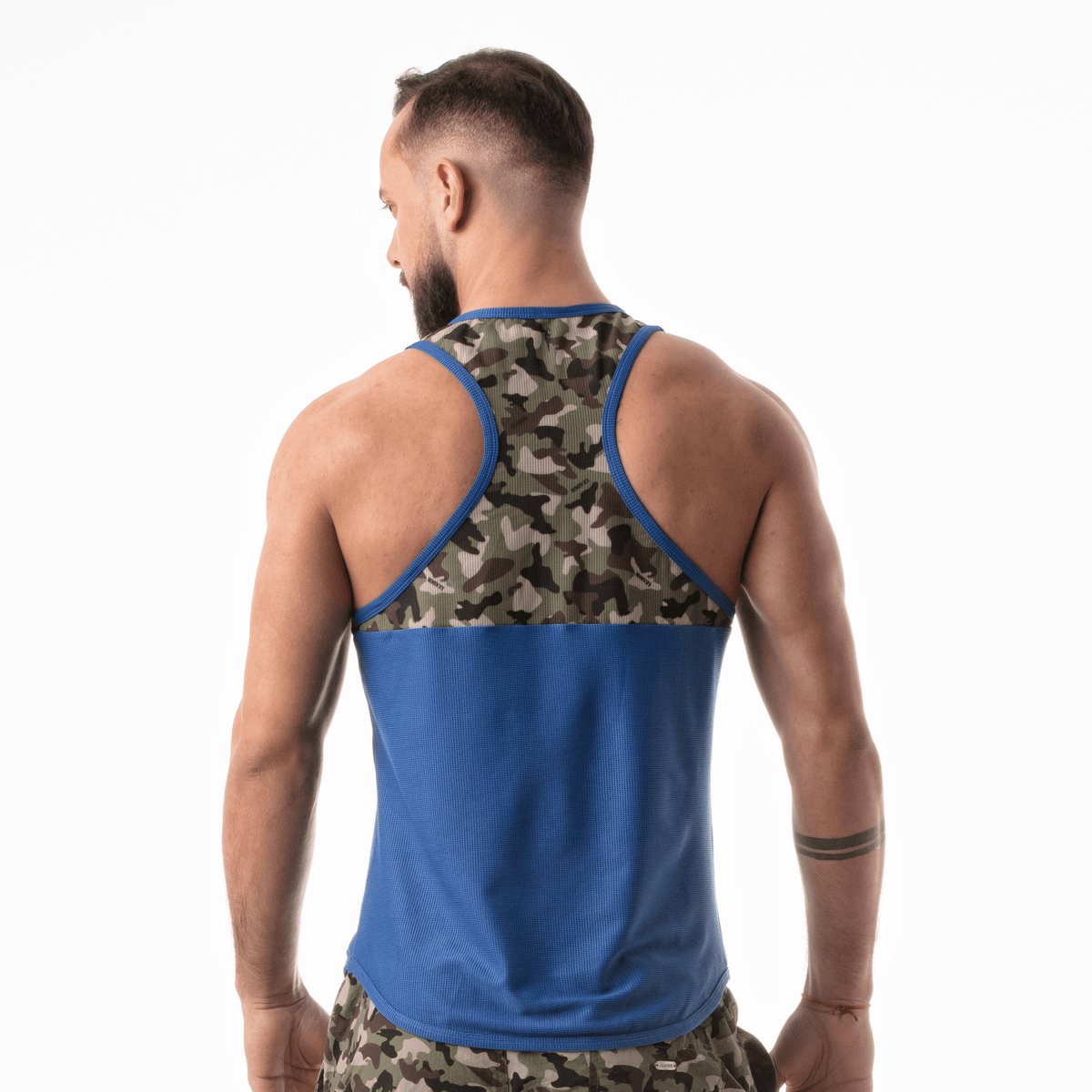 Racer-Tanktop mit Camouflage-Muster, Blau-1