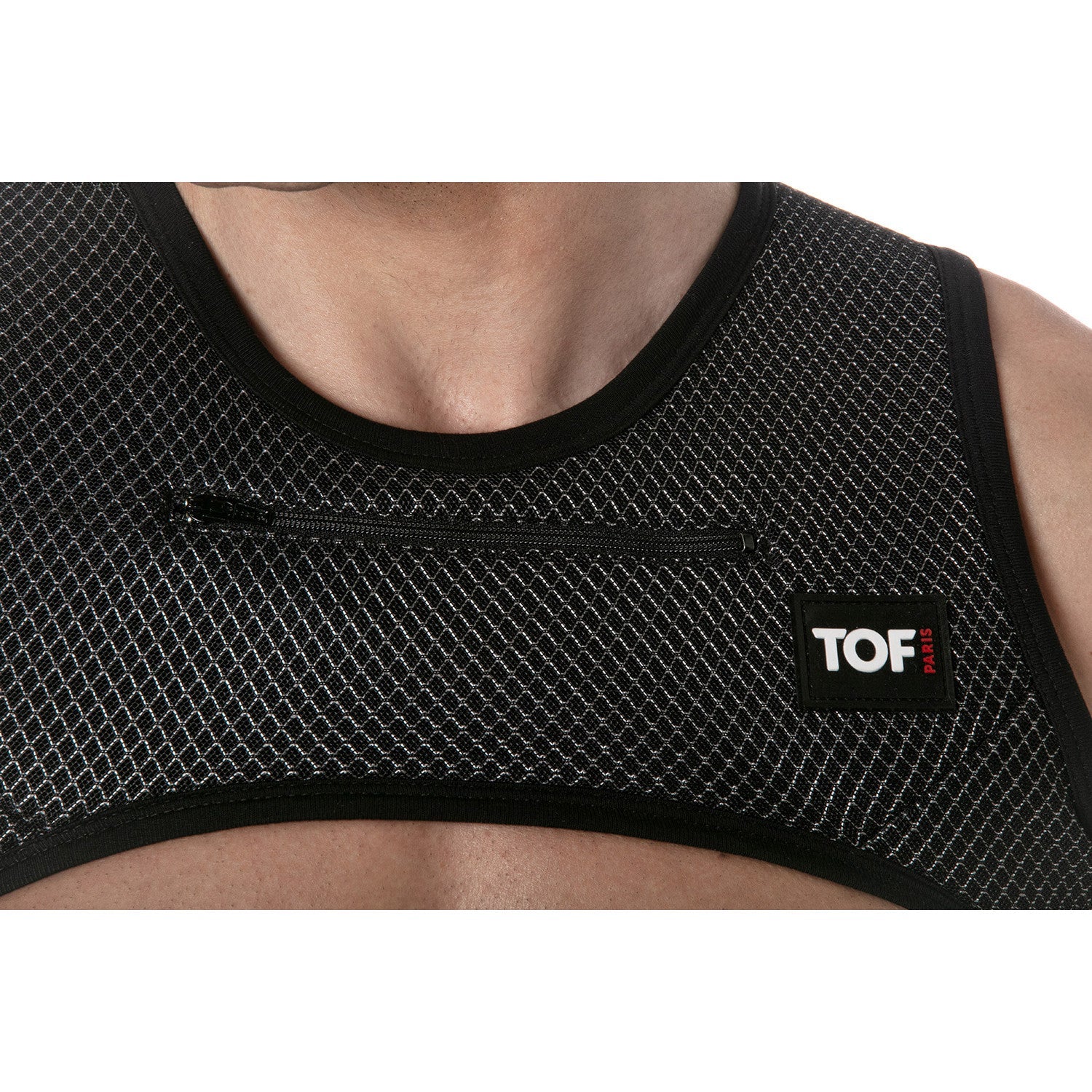 3D Harness mit Reißverschluss - Tasche – Schwarz/Grau - TOF Paris - Shop Deutschland Noodosz