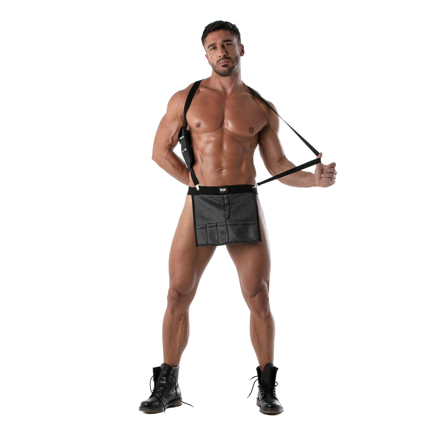 3D Waist Apron Black Grey