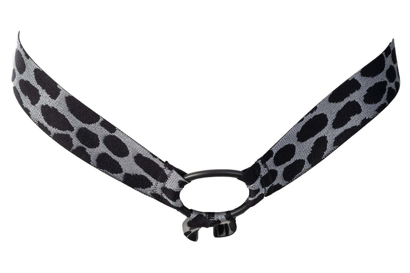 EROS VENEZIANI 6753 string à trous slip cuir verni caoutchouc ouvert