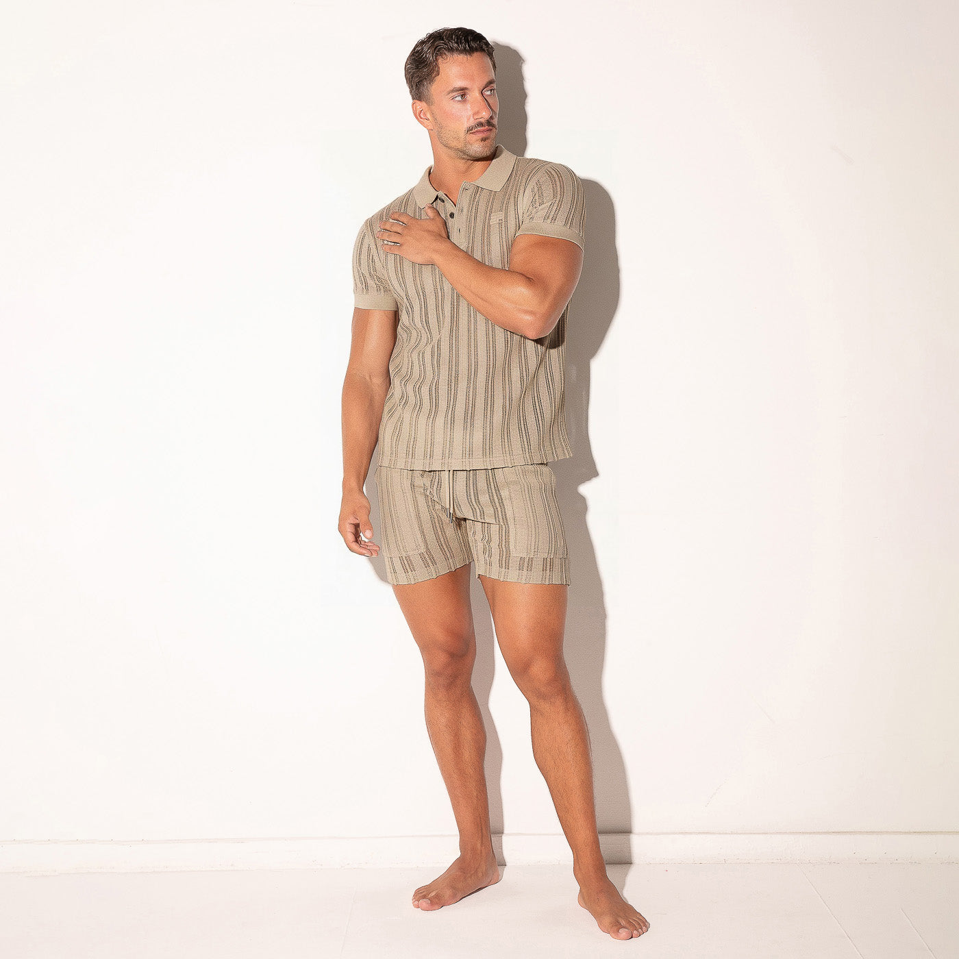 CODE 22 KNITTED POLO - 7003 Knitted polo shirt Sky Blue