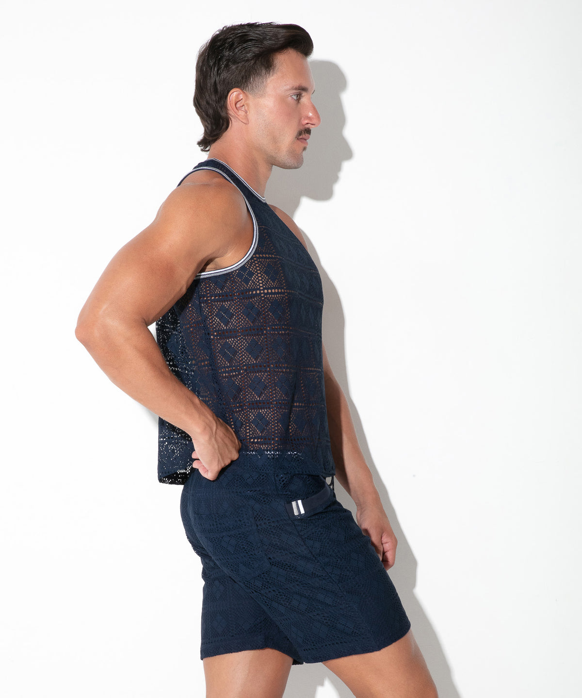Spitzen-Tanktop mit Grafikmuster 9848 – Navy - Code 22 - Shop Deutschland Noodosz
