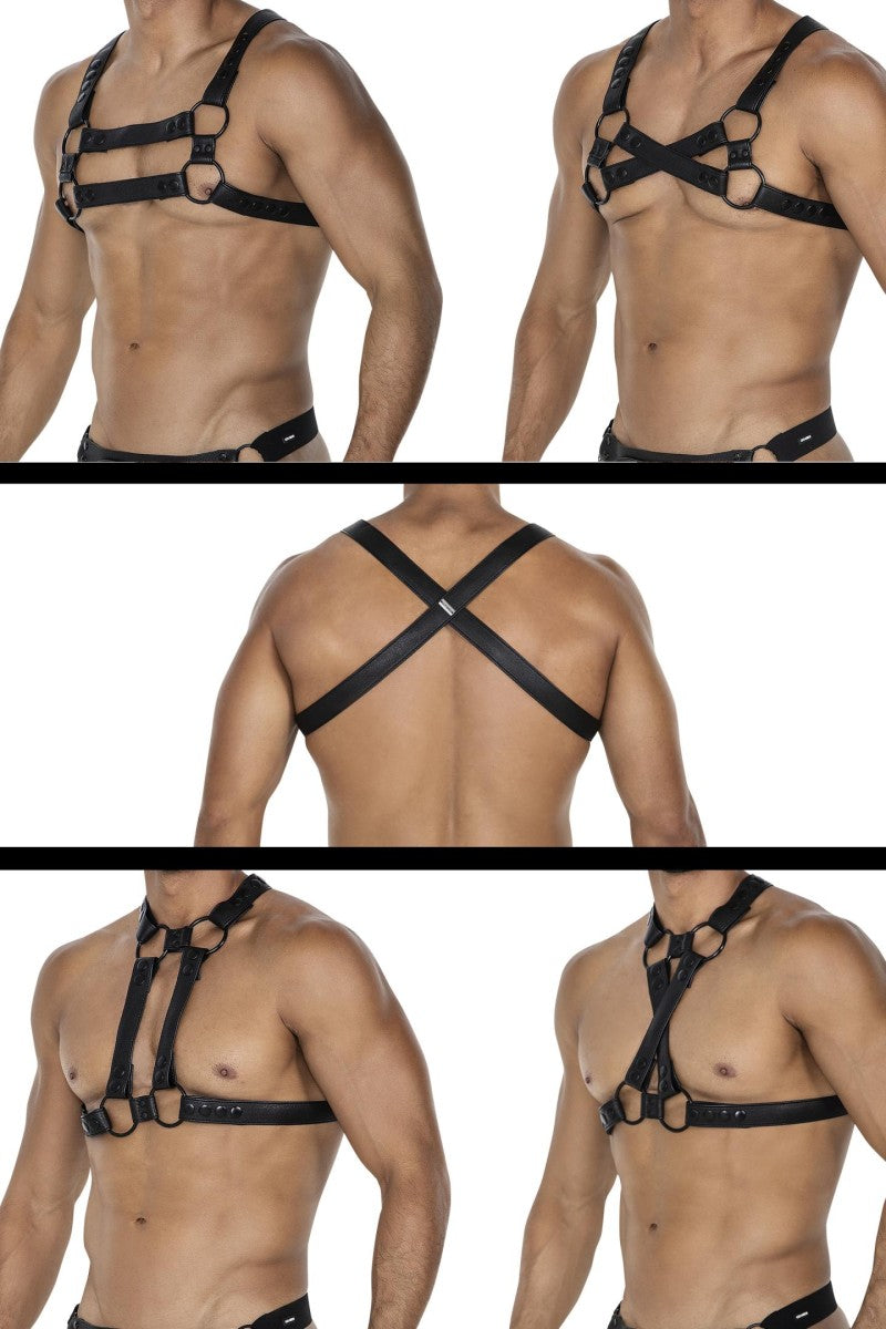 schwarzer Brust-Harness 06 - OS-0