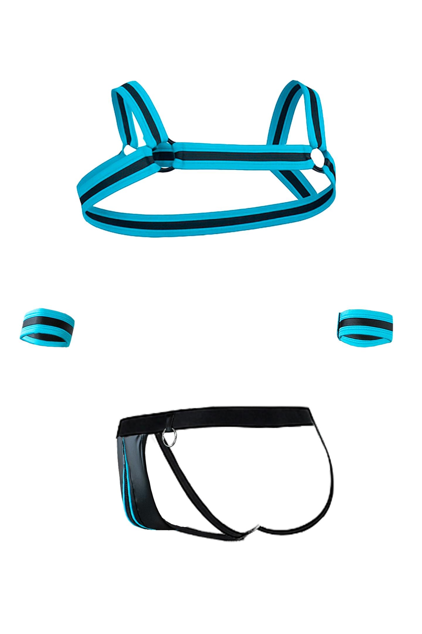 schwarz/türkises Jockstrap-Set RAV115 - XL-1