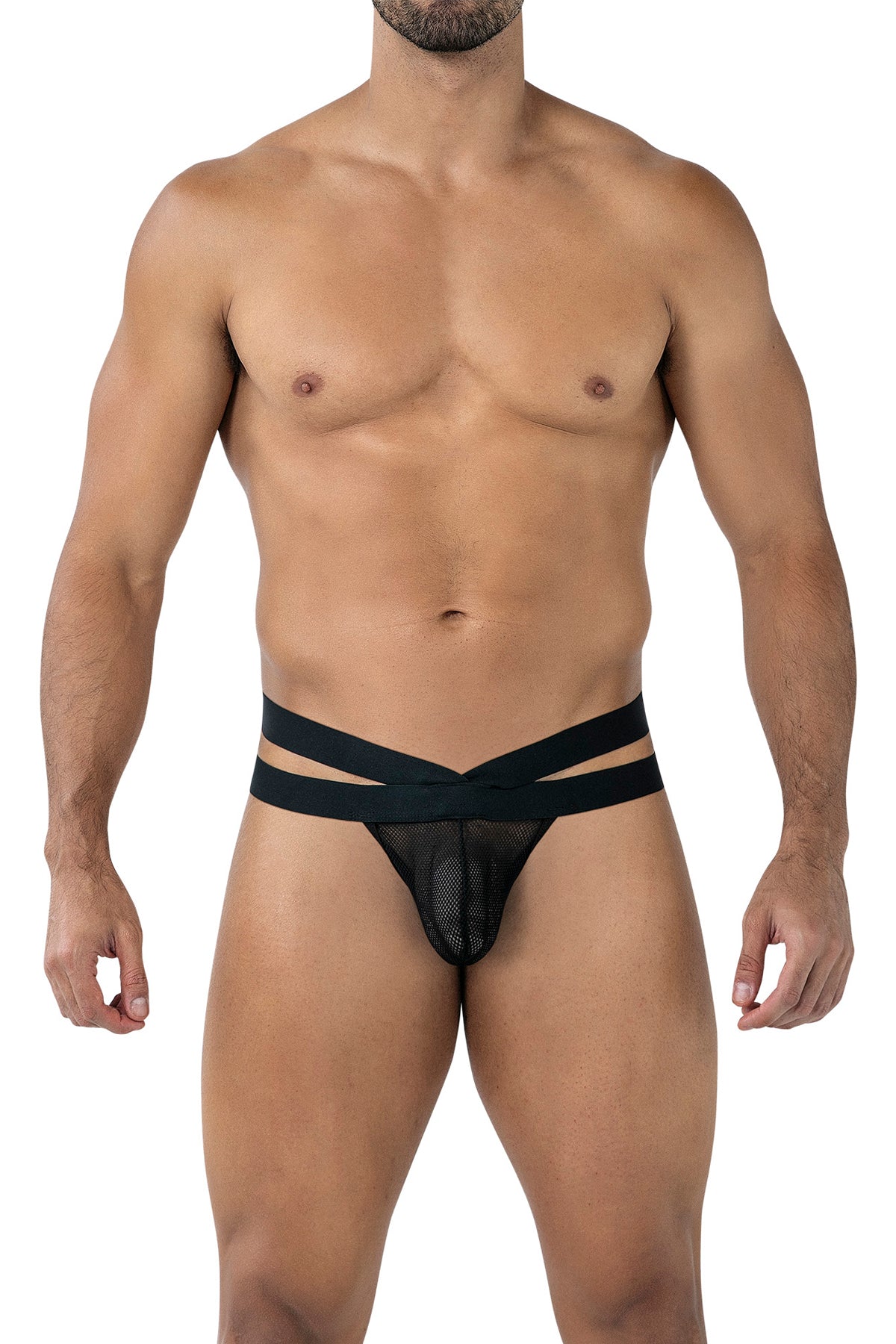 schwarzer Cross String mit Netz RAV105 - XL-2