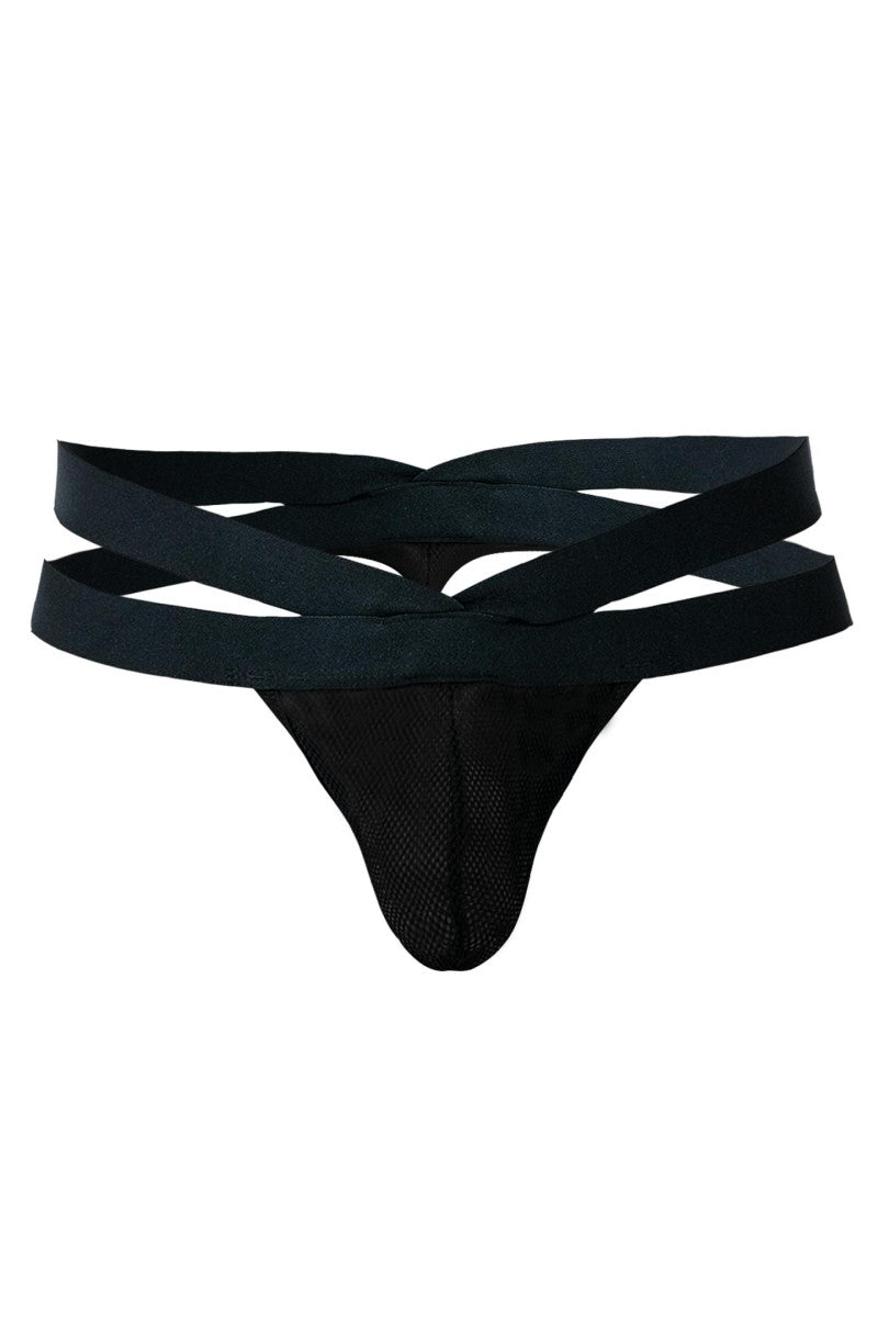 schwarzer Cross String mit Netz RAV105 - XL-0