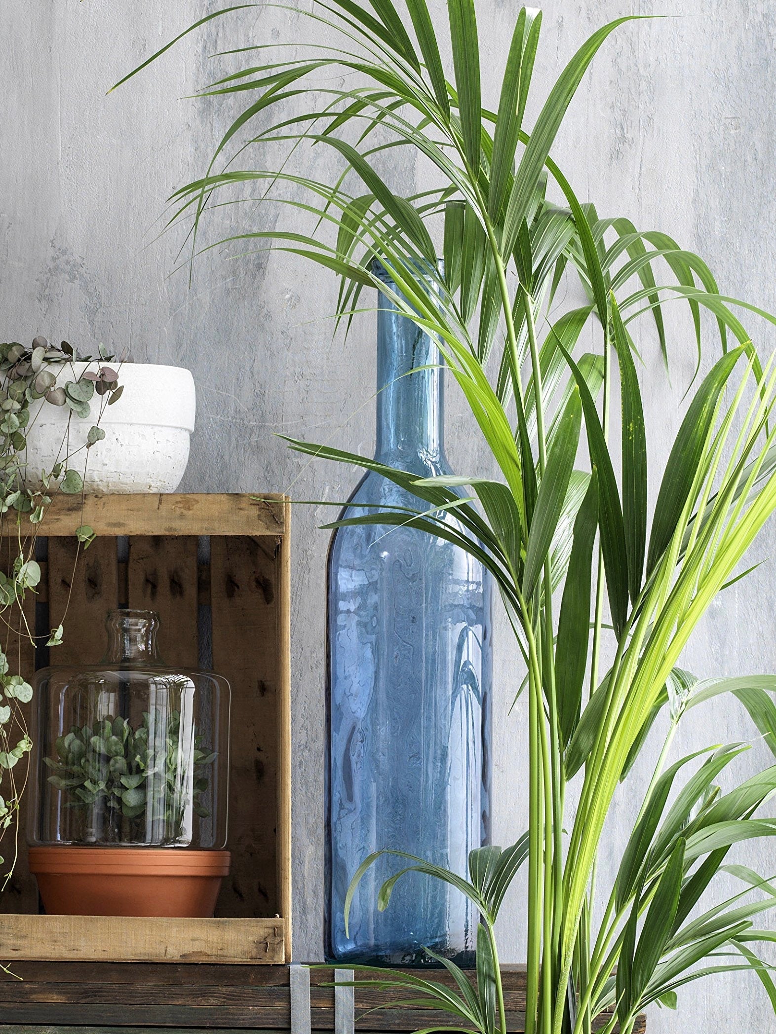 Glasvase Rioja dunkelblau 100cm