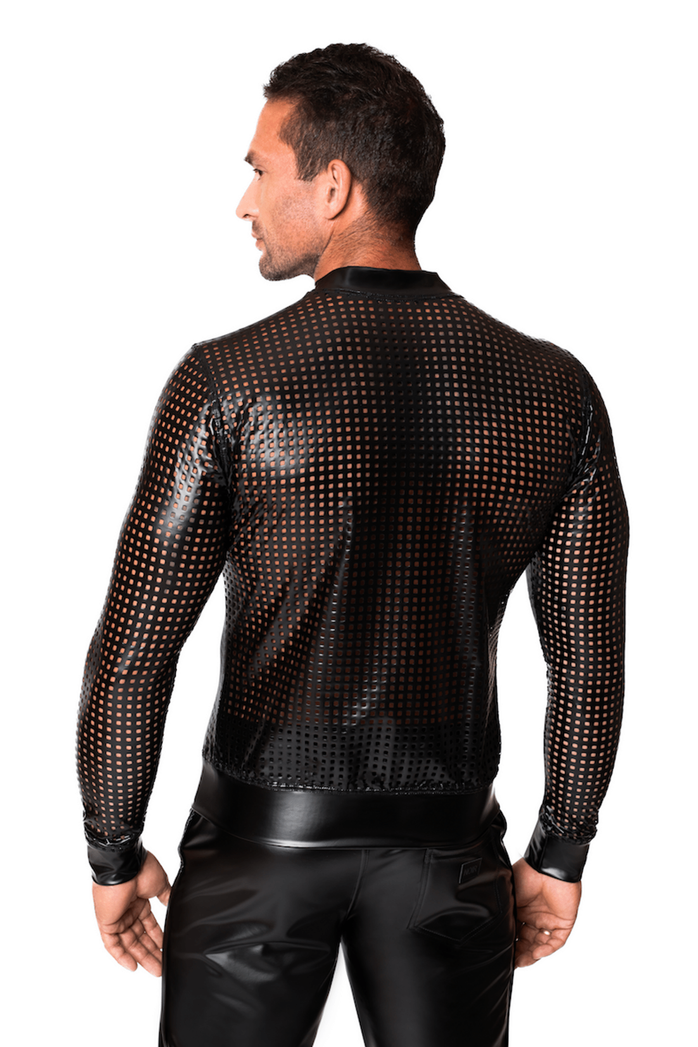 schwarze Powerwetlook Jacke H076 - 3XL - Noir Handmade Men - Shop Deutschland Noodosz