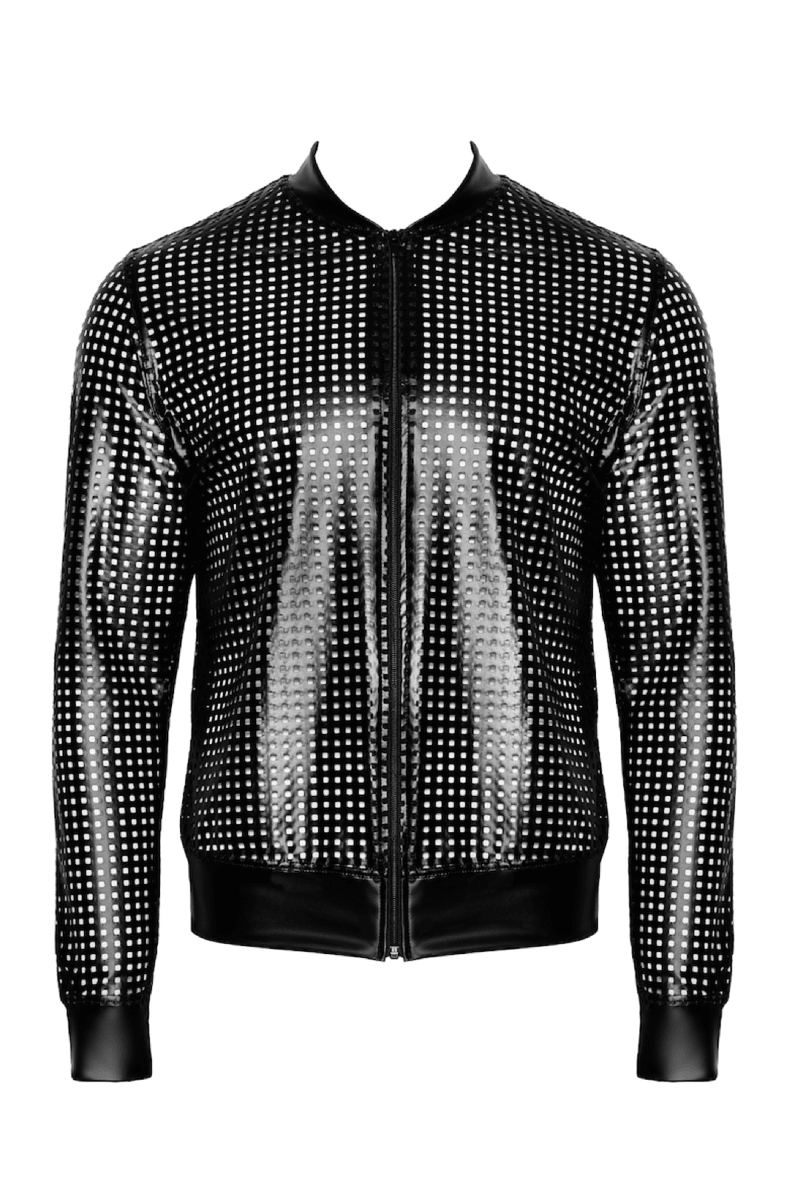 schwarze Powerwetlook Jacke H076 - 3XL - Noir Handmade Men - Shop Deutschland Noodosz