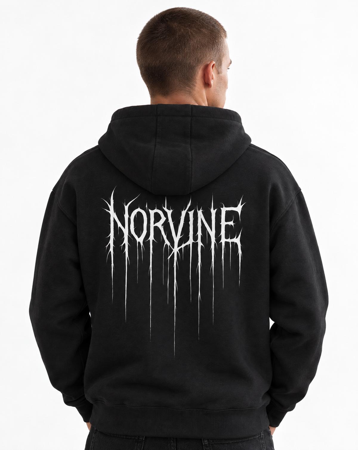 Norvine Zip Hoodie Herren mit großem Rückenprint
