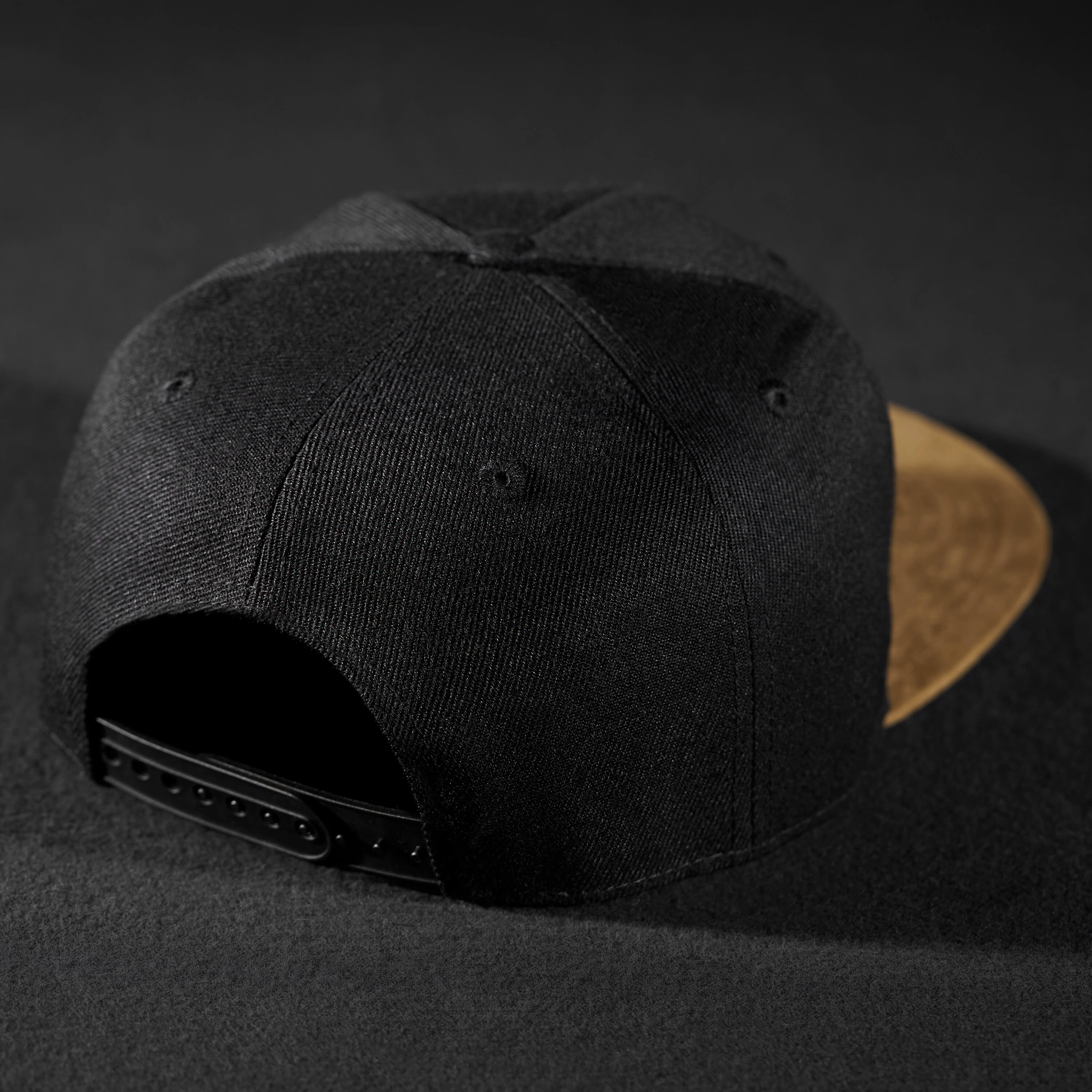 Snapback Cap - Black & Suede