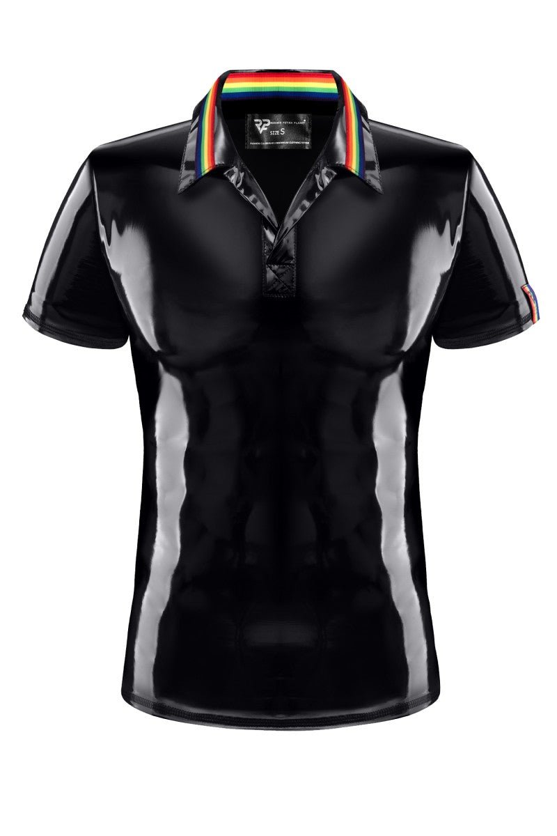 PVC Polo Shirt RMRaffaeleRBW schwarz - 2XL - Regnes Fetish Planet - Shop Deutschland Noodosz