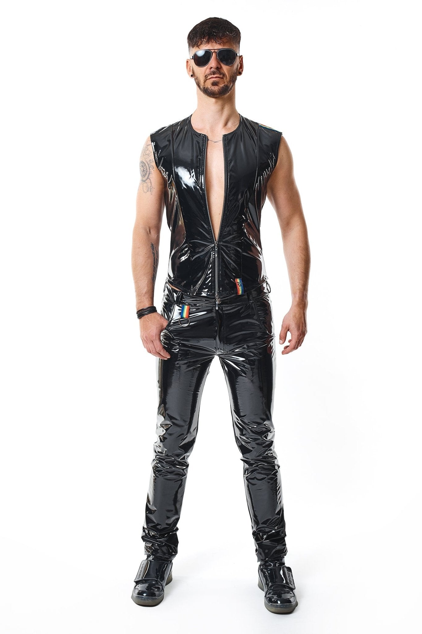 PVC Herren Weste RMTaddeoRBW schwarz - 2XL - Regnes Fetish Planet - Shop Deutschland Noodosz