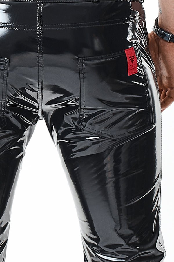 schwarze Lack Herren Hose RMPiero - 2XL - Regnes Fetish Planet - Shop Deutschland Noodosz
