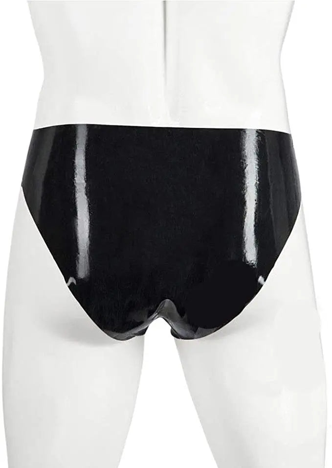 Herren Latex Shorts Briefs handgefertigt mit Öffnung – Gummi Unterwäsche
