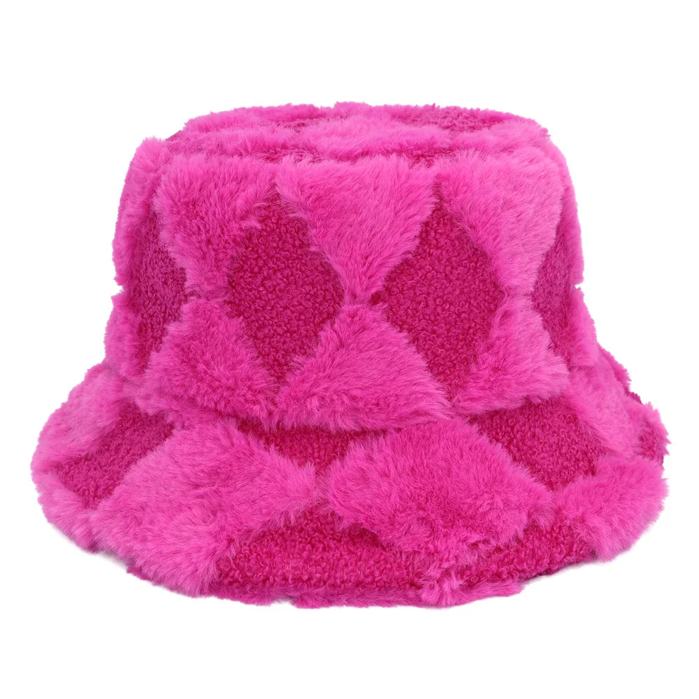 Winter fur bucket cap