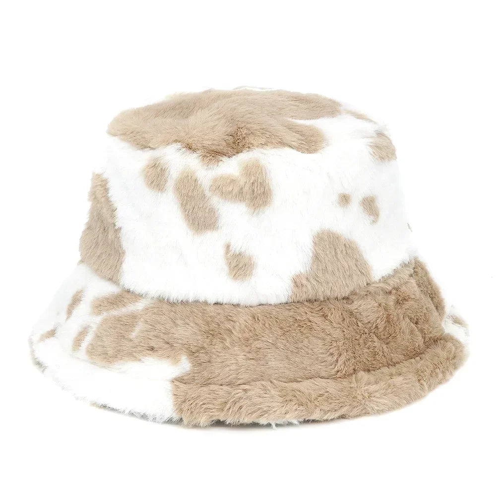 Winter fur bucket cap