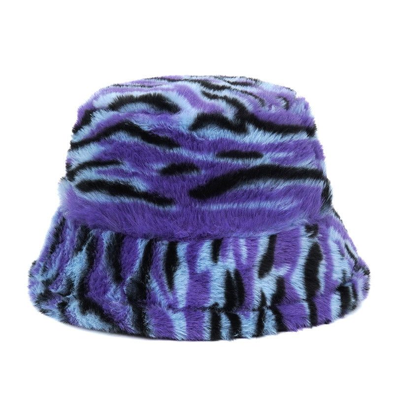 Winter fur bucket cap