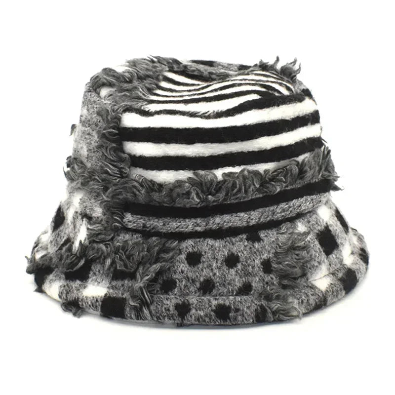 Winter fur bucket cap