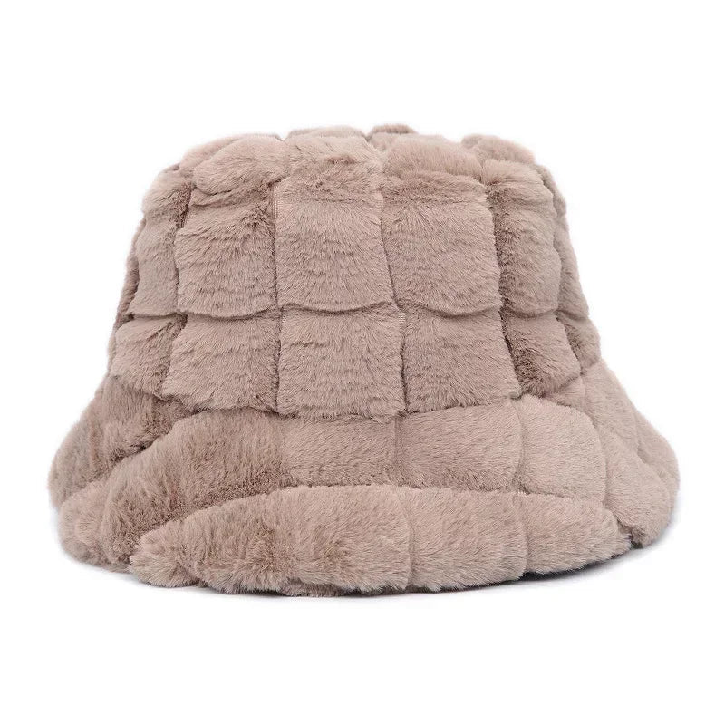 Winter fur bucket cap