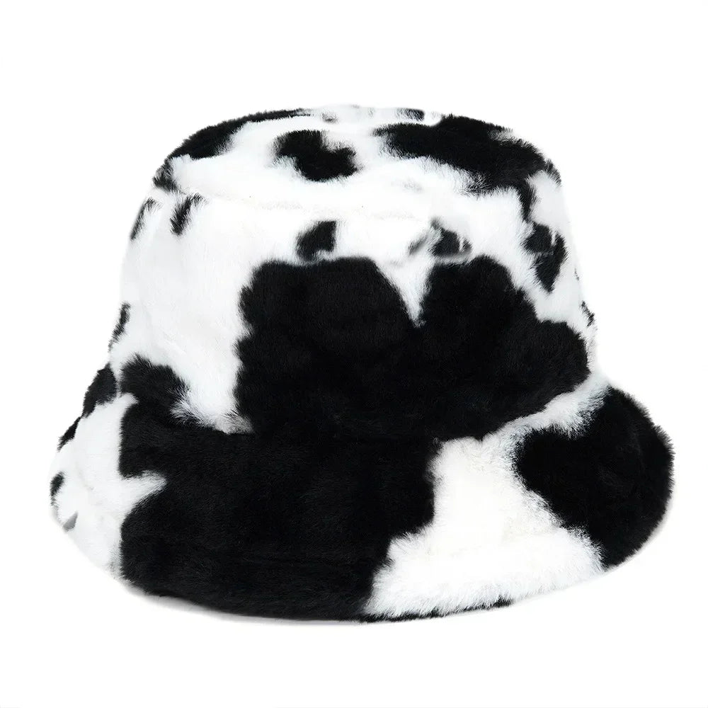 Winter fur bucket cap