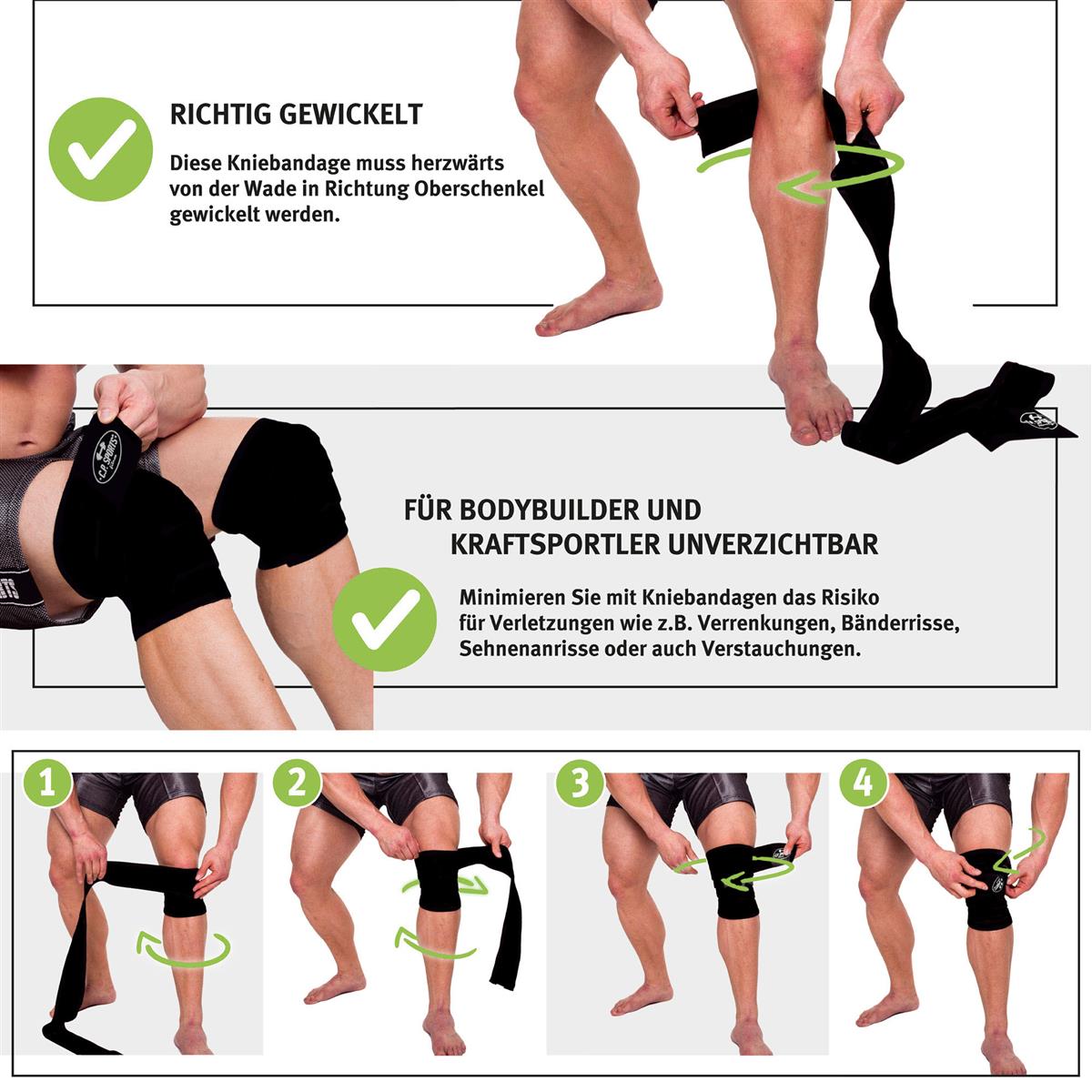 Profi Kniebandagen -200cm / verschiedene Farben - C.P. Sports - T25