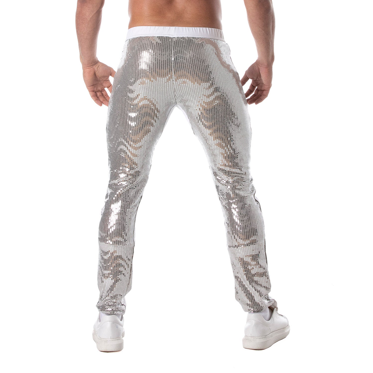 Glitter Pants Silver For Men
