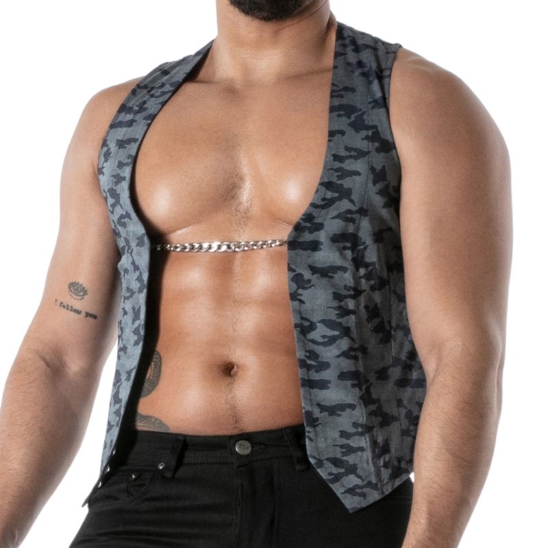 Camo Chain Vest, ärmellose Weste - TOF Paris - Shop Deutschland Noodosz