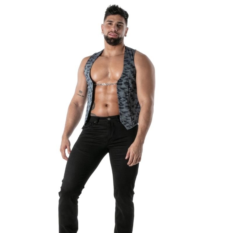 Camo Chain Vest, ärmellose Weste - TOF Paris - Shop Deutschland Noodosz