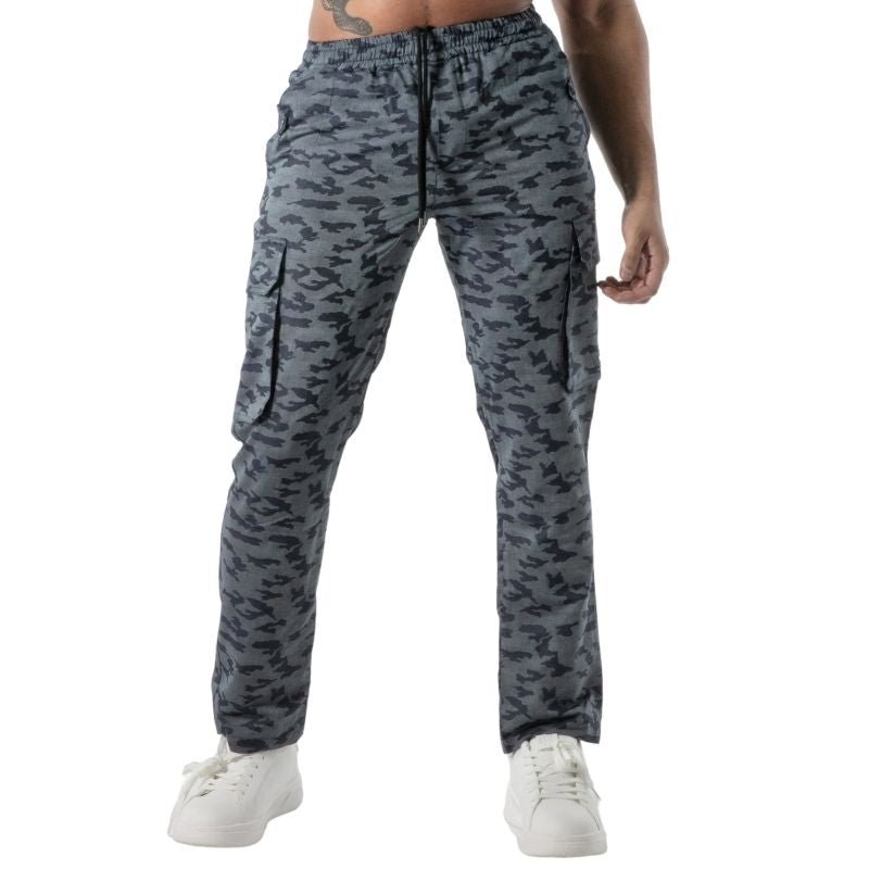 Camo Cargo Pants, Hose mit seitlichen Taschen - TOF Paris - Shop Deutschland Noodosz