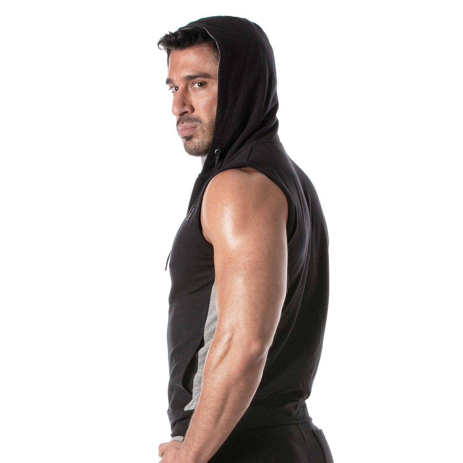 Ärmelloser Hoodie mit Reißverschluss – Schwarz - TOF Paris - Shop Deutschland Noodosz