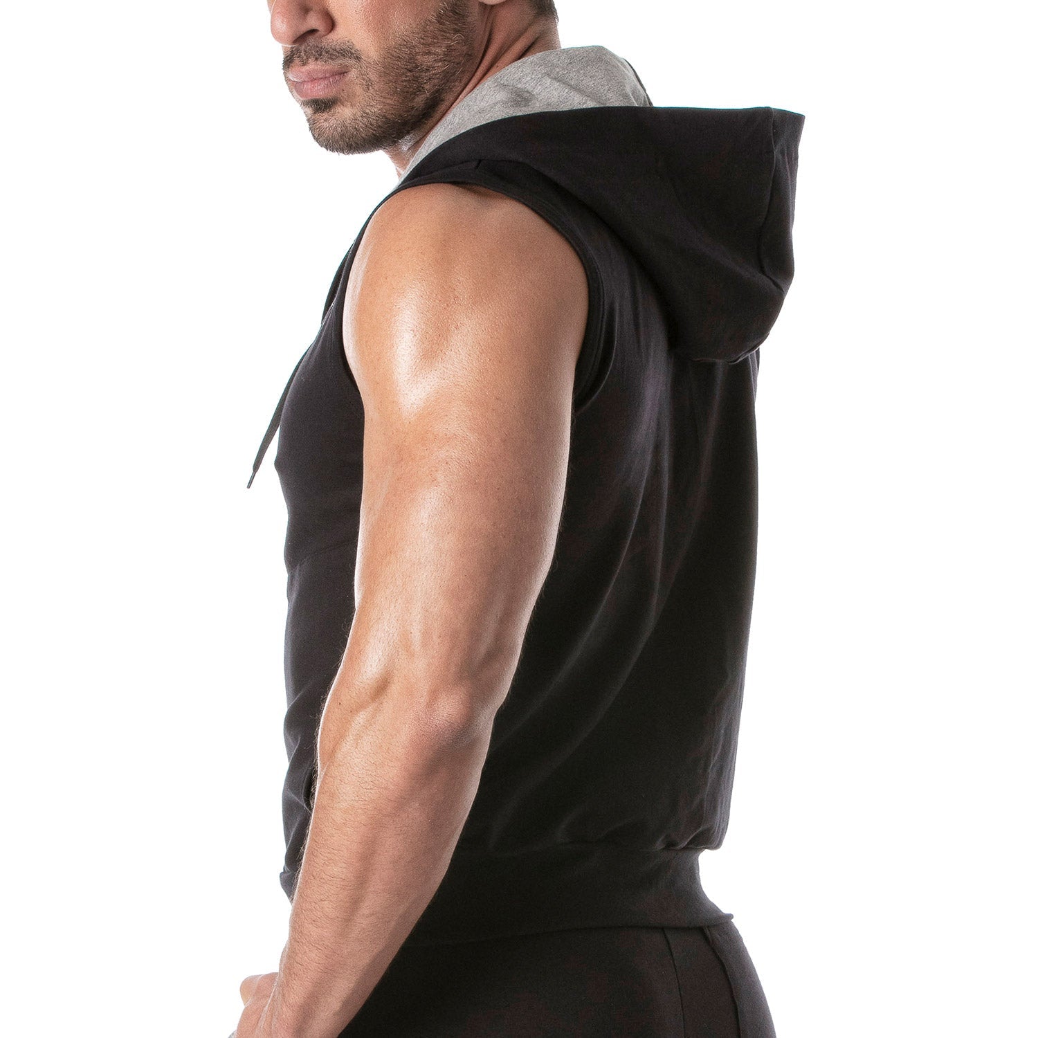 Ärmelloser Hoodie mit Reißverschluss – Schwarz - TOF Paris - Shop Deutschland Noodosz