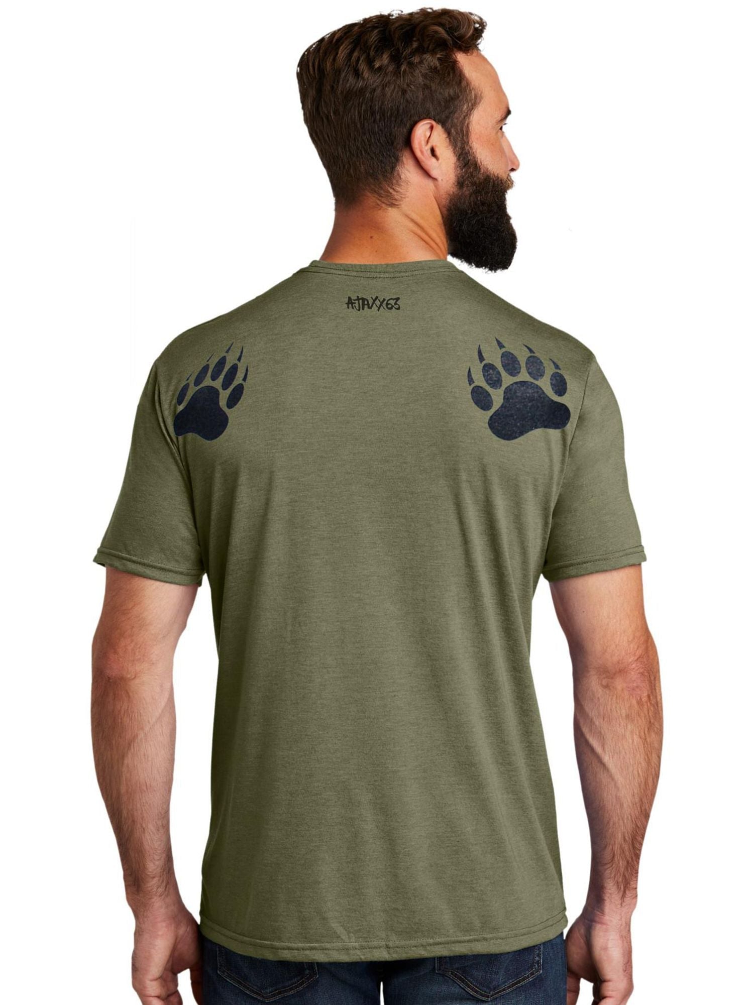 ajaxx63 BEAR BAIT, military green T-Shirt, print - noodosz