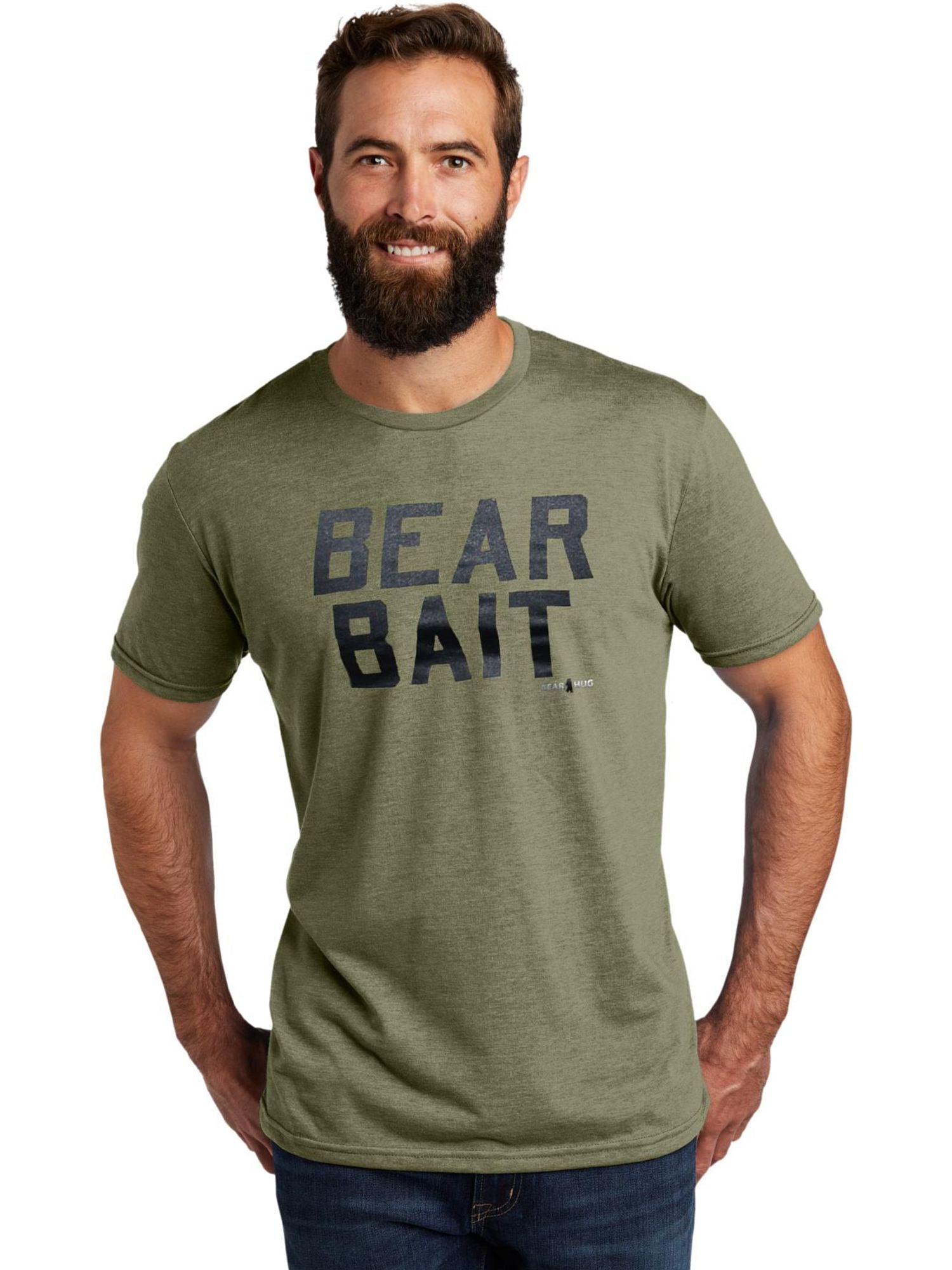ajaxx63 BEAR BAIT, military green T-Shirt, print - noodosz