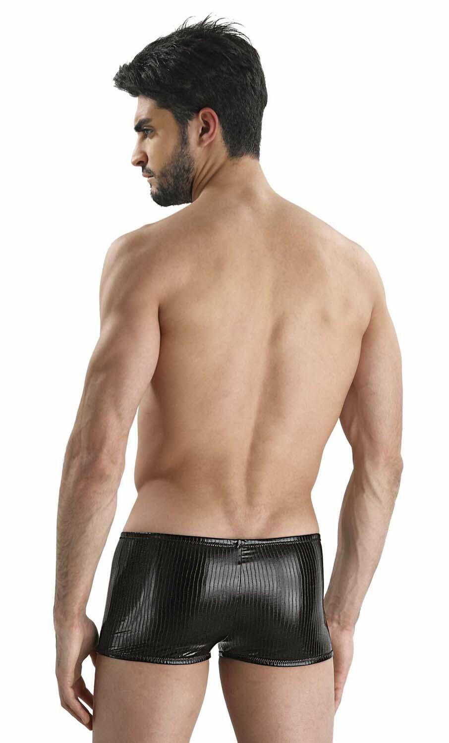 EROS VENEZIANI 7336 Laque Latex Caoutchouc BOXER OUFERT Bondage C-Ring