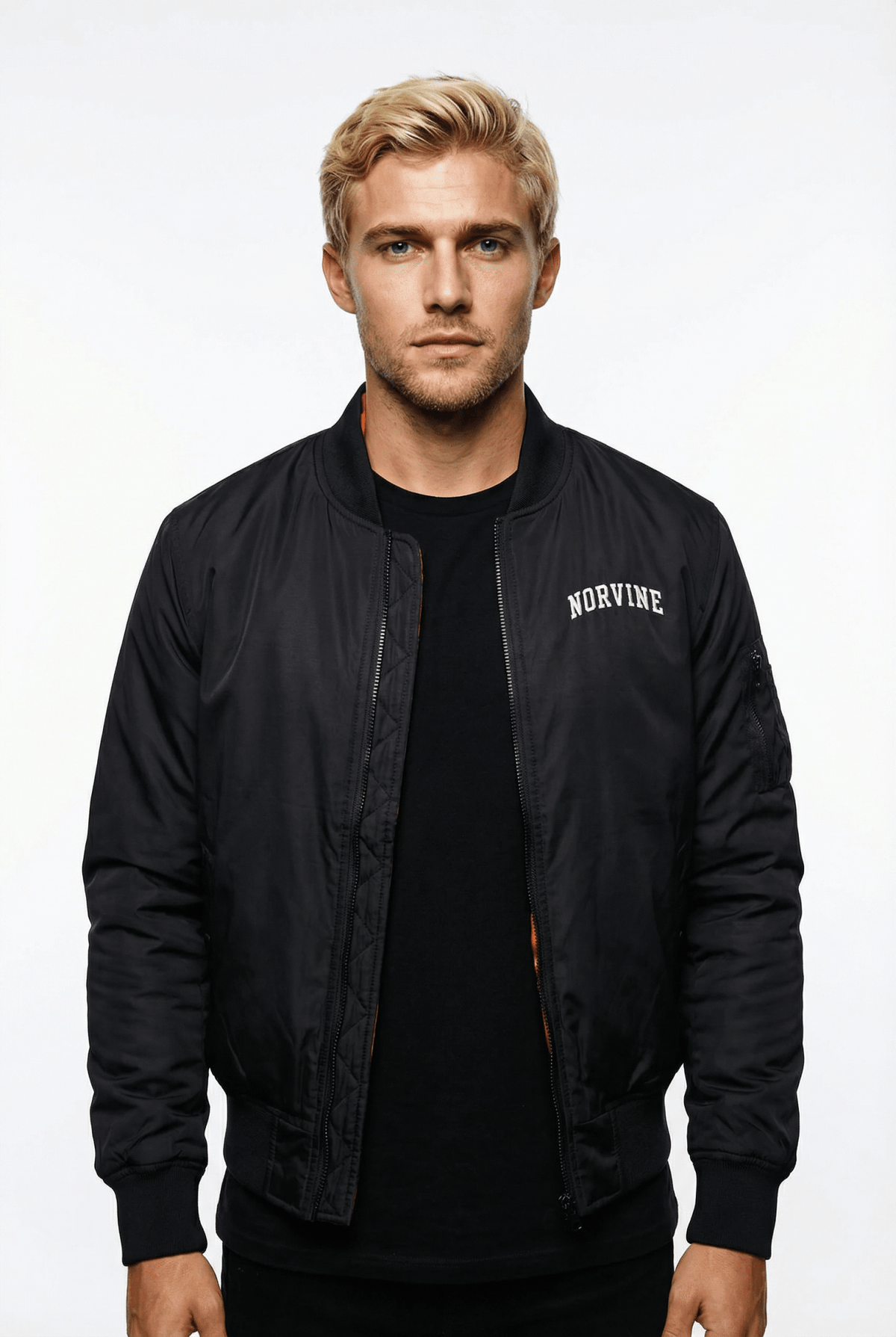 Norvine Steppjacke Herren schwarz mit orangem Futter - Norvine - Shop Deutschland Noodosz