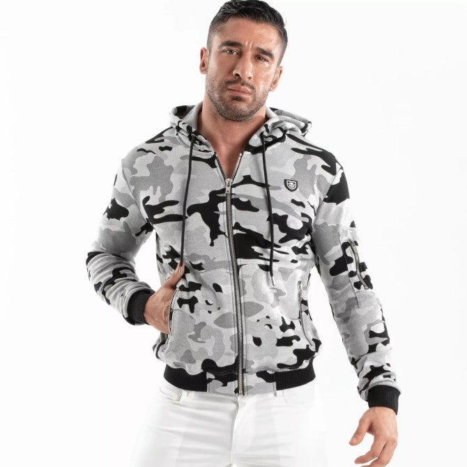 Camouflage - Fleece - Hoodie Schwarz/Grau - TOF Paris - Shop Deutschland Noodosz
