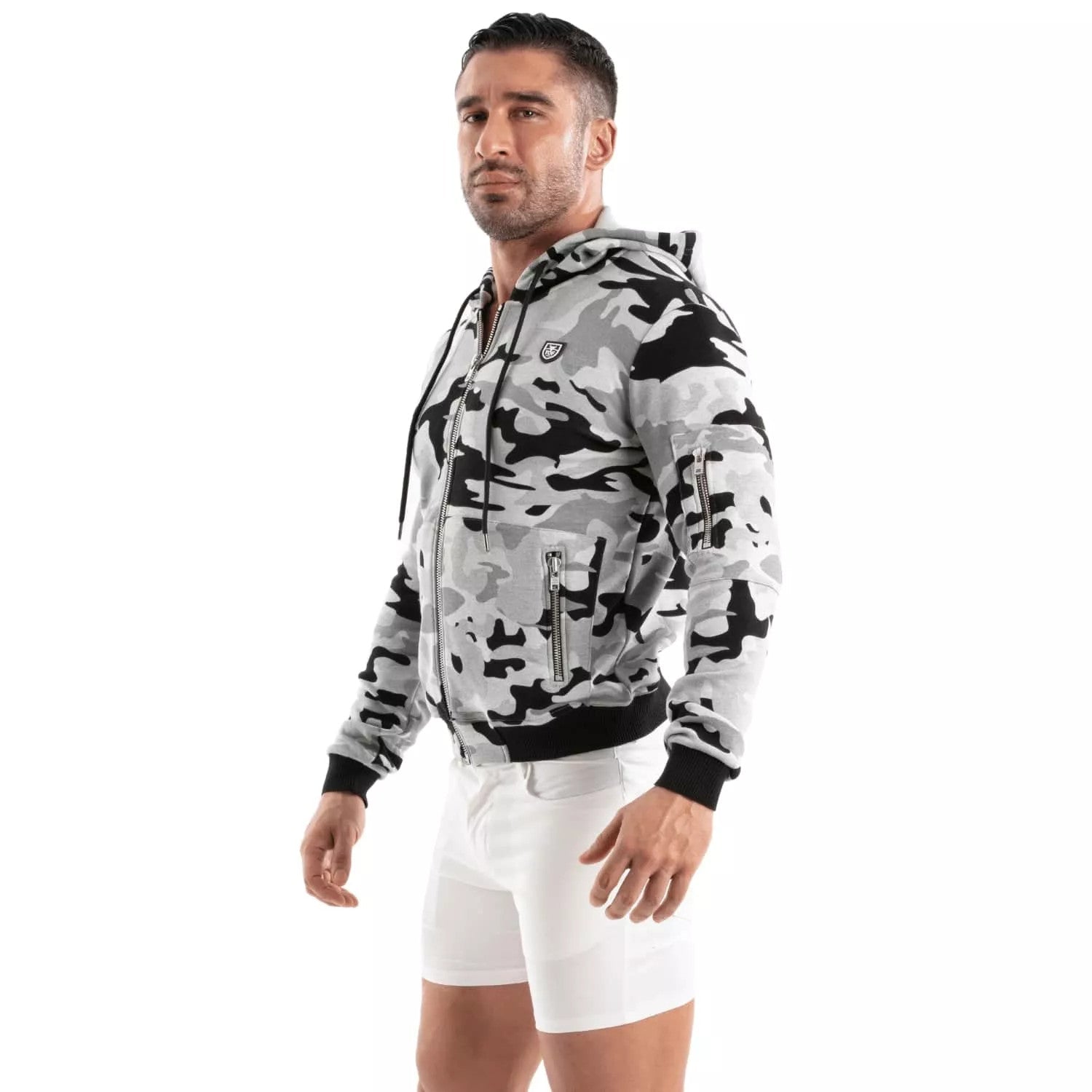 Camouflage - Fleece - Hoodie Schwarz/Grau - TOF Paris - Shop Deutschland Noodosz