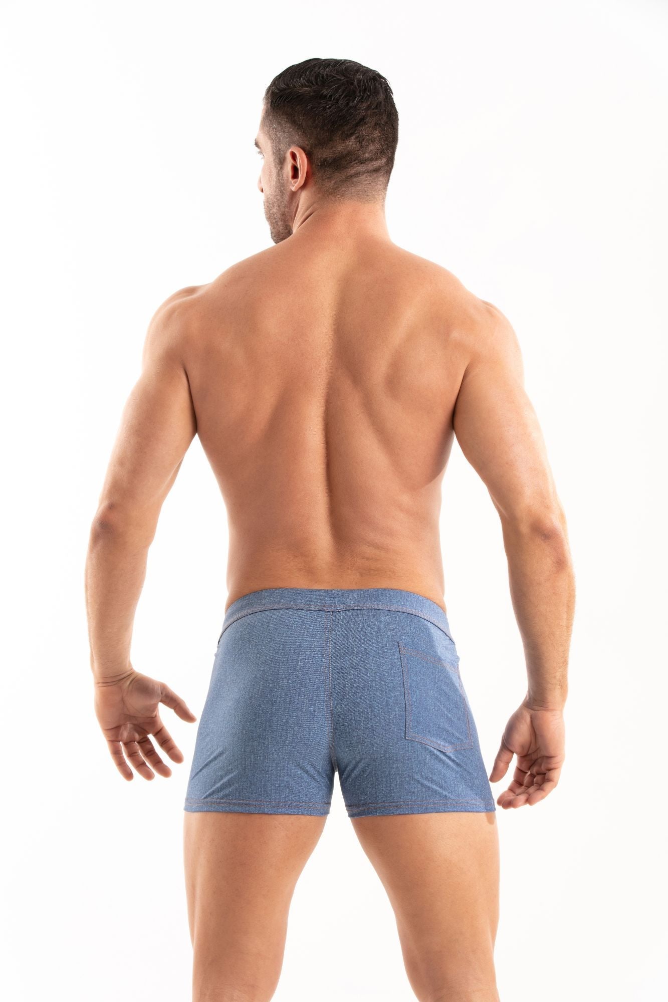Denim - Badeshort mit Reißverschluss - TOF Paris - Shop Deutschland Noodosz