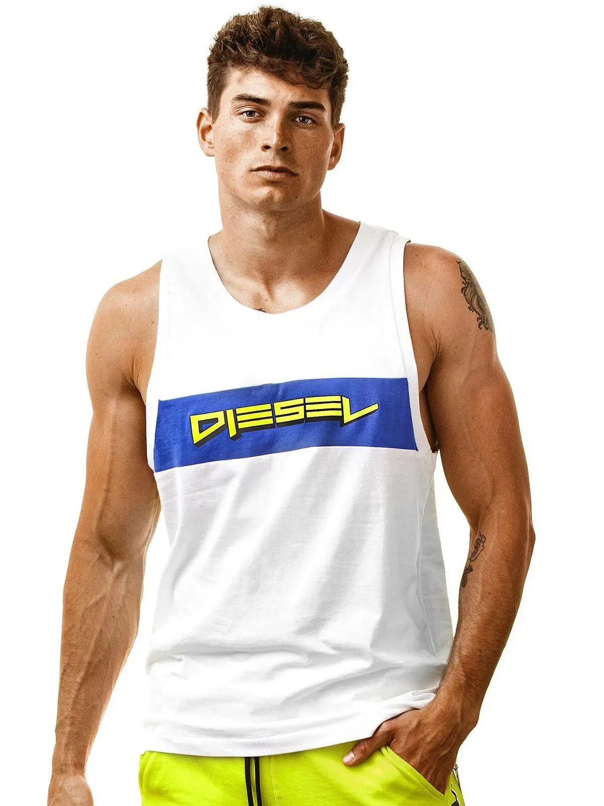 DIESEL BMOWT-LOCOARM Tank Top Fitness Stringer Muscleshirt Gym Trainingsshirt - noodosz