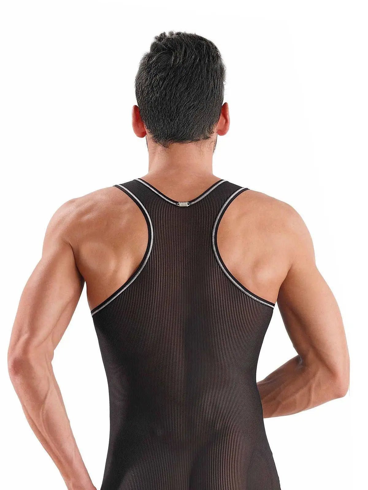 EROS VENEZIANI 7183 Herren Unterhemd Stringer Tank Top Wet Look - noodosz