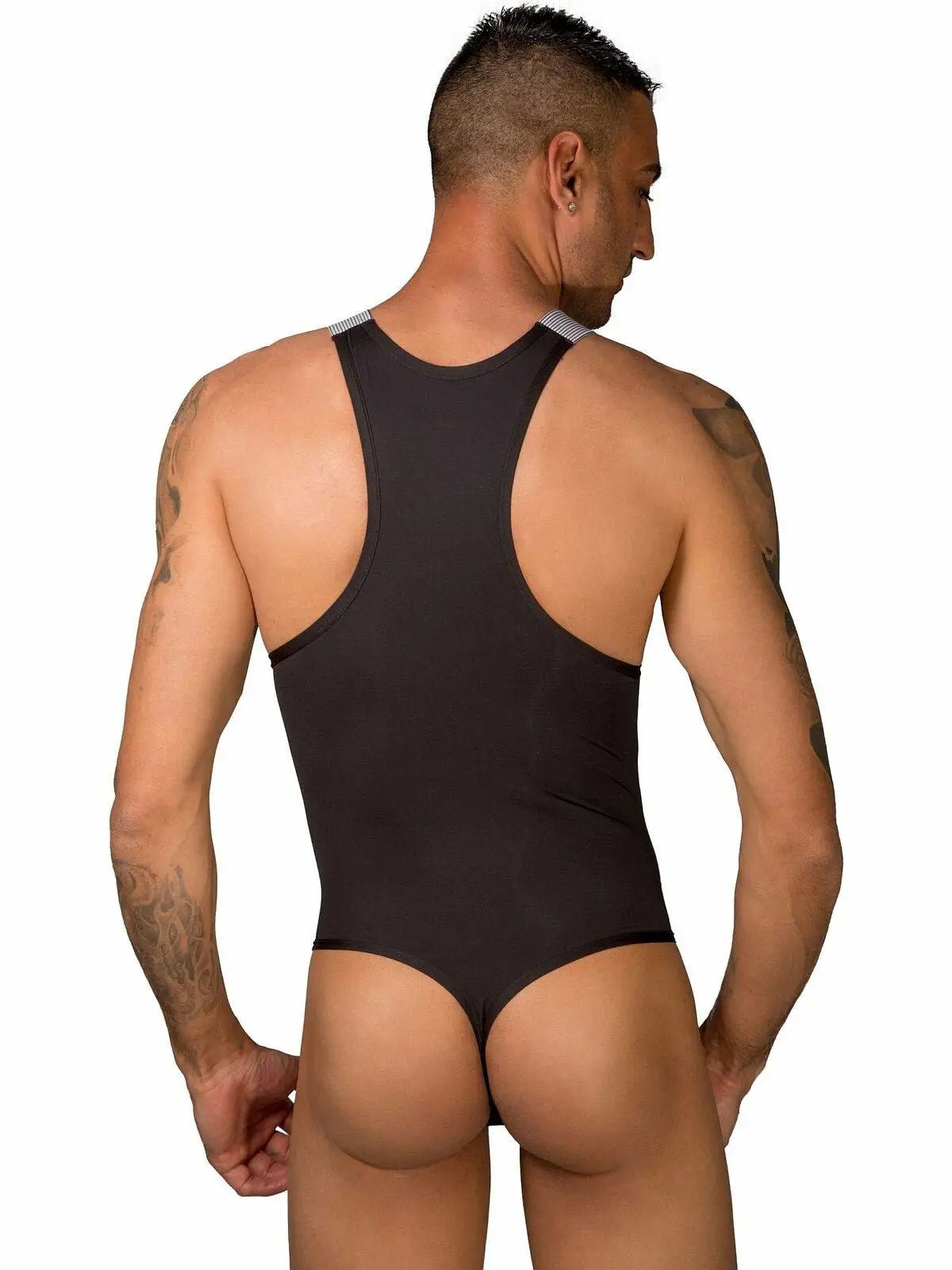 EROS VENEZIANI - Herren Body Bodysuit Overall Stretch Einteiler Singlet - noodosz
